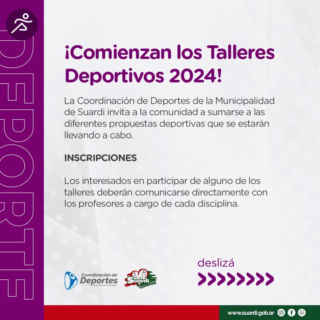 COMIENZAN LOS TALLERES DEPORTIVOS 2024!