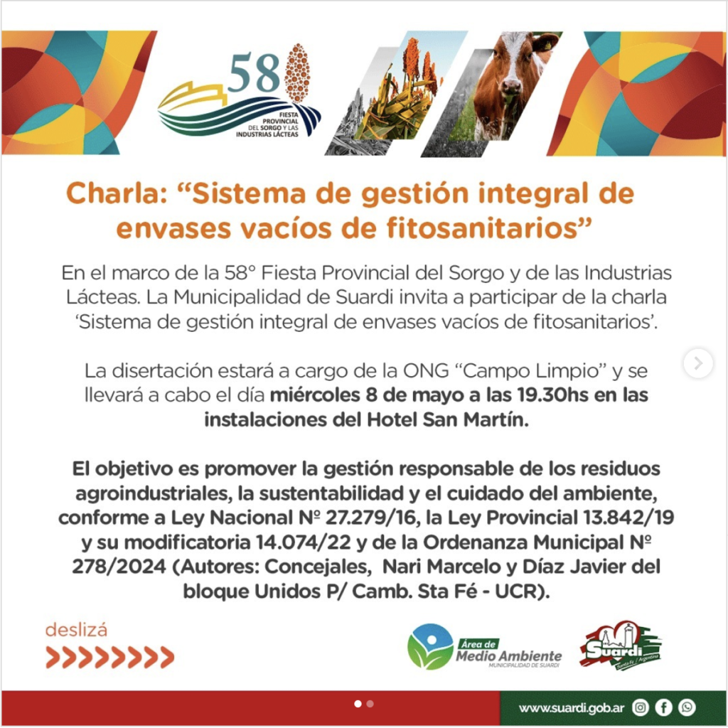 CHARLA: ‘SISTEMA DE GESTIÓN INTEGRAL DE ENVASES VACÍOS DE FITOSANITARIOS’