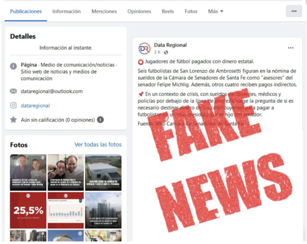 EL SENADOR FELPE MICHLIG DENUNCIÓ LA CIRCULACIÓN DE UNA FAKE NEWS QUE INTENTA “DESPRESTIGIAR” SU REPRESENTACIÓN POLÍTICA